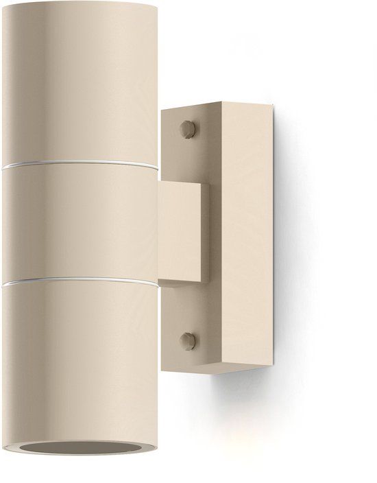 Calex Turin Wandlamp - Zandkleur - 2x GU10 - Cilindervorm - Up & Downlight