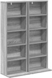 vidaXL CD Kast 2 st Grijs Sonoma 33 x 23,5 x 97,5 cm Bewerkt hout
