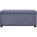Pouf de rangement 87,5 cm gris similicuir daim