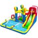 Baralir Opblaasbaar springkasteel voor binnen, droog-/waterglijbaan, geschikt voor kinderen van 3 tot 8 jaar, springkasteel voor buiten, met ventilator, 340 x 335 x 209 cm