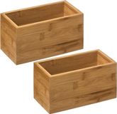 5five Set van 2x stuks sieraden / make-up houder - box - 18 x 9 x 9,5 cm - bamboe hout - organizer bakje - badkamer