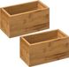 5five Set van 2x stuks sieraden / make-up houder - box - 18 x 9 x 9,5 cm - bamboe hout - organizer bakje - badkamer