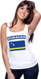 Bellatio Decorations Shoppartners Bv Singlet shirt tanktop - met vlag Curacao - wit - voor dames - supporters kleding XL