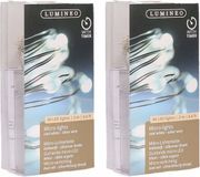 Lumineo Guirlande lumineuse - 2x - Timer - Fil d'argent - 40 Lampes - Lumière blanche - 195 cm