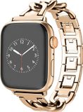 By Qubix - Metalen quick-release ketting band - Rosé / champagne goud - Geschikt voor Apple Watch 38mm / 40mm / 41mm / 42mm