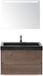 BES LED Dante Badmeubelset 80 cm - Tabacco - Wastafel Hardsteen Wit Lucca met Sence Spiegel