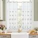 Rideaux de bistro transparents aspect lin, adaptés à la cuisine et au salon - Gris (2 pièces)