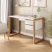 Bureau BELINDA avec deux tiroirs – Blanc/chêne