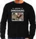Bellatio Decorations Amazing Dinosaurs Dieren foto sweater Carnotaurus dino - Zwart - Heren - L