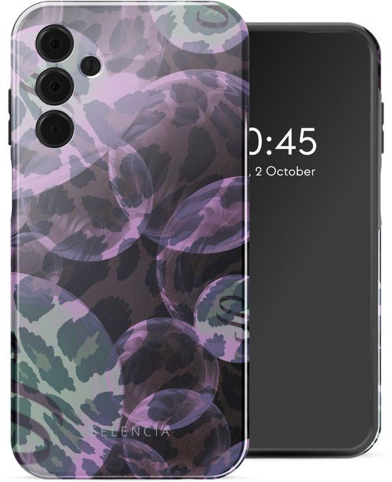 Selencia Hoesje - Geschikt voor Samsung Galaxy A15 (4G) / A15 (5G) - Backcover - Leo Bubble Green