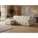 Dania Canapé d'angle relax électrique en velours chiné beige