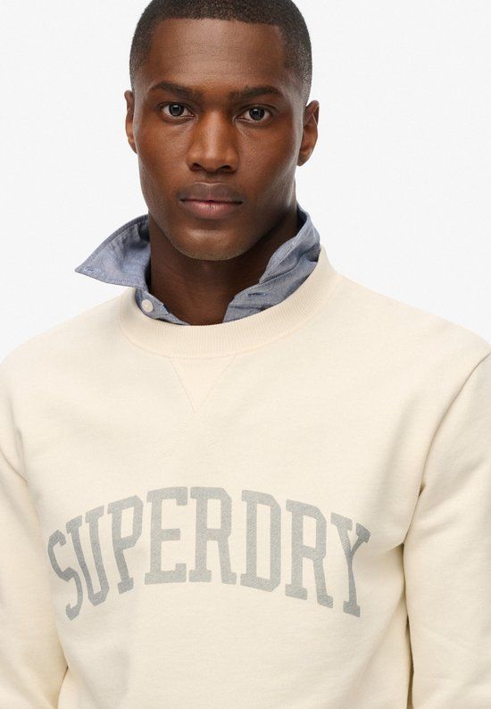Superdry Athletic Essentials sweatshirt met ronde hals Heren XX-Large Desert Bone Off White