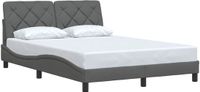 vidaXL Bedframe zonder matras, donkergrijs, 120x200 cm, stof
