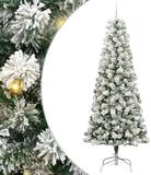 vidaXL Kunstmatige Hinged Kerstboom 300 LED's Groen en Wit 240 cm