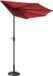 Parasol demi-extérieure - Parasol de terrasse - Protection solaire - Avec manivelle - Diamètre 300cm - Rouge