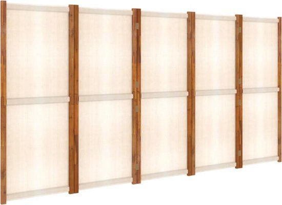vidaXL Kamerscherm met 5 panelen 350x180 cm Crèmewit
