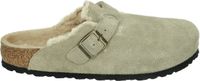 Birkenstock Boston Shearling Cuir Suède Unisexe Taupe Suède/Laine Pantoufles Taille 39