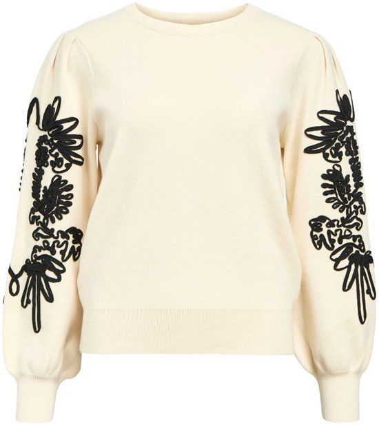 Object Objjoana L/s Knit Pullover - Women's Sweater - Hoodie - Vest - Sand - Size XL