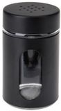 Excellent Houseware Peper en Zoutstrooier - glas - zwart - 94 ml