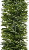 Decoris Kerstslinger - 5x - guirlande - groen - glanzend lametta - 270 cm - kerstversiering