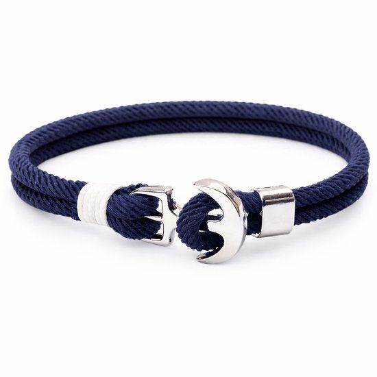 LGT JWLS LGT Jewels Anker armband heren Touw Navy