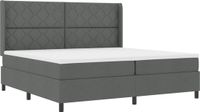 vidaXL LED Boxspringbed met Matras Donkergrijs 200 x 200 cm Stof