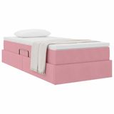 vidaXL Opbergbed met matras Roze 90 x 190 cm Fluweel
