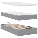 VidaXL Ottoman Bed with Mattresses, 160x200cm, Fabric, Light Grey