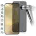 Samsung Protection d'écran en verre trempé Confidentialité pour Galaxy S25 - Déverrouillage par empreinte digitale - Bordure noire