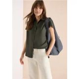 cecil Basic blouse met overhemdkraag in effen kleur