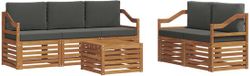 vidaXL Acacia Hout Bank Loungeset Naturel et Anthracite