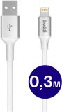 Buddi Flex | USB-A naar Lightning Kabel 12W Fast Charge | 480Mbps Dataoverdracht | Gevlochten Nylon | 0,3M Wit
