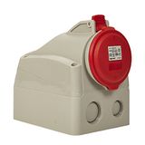 Legrand, CEE 32A opbouwstopcontact, rood 5-polig (3P + N + PE), 6h (400V/32A), beschermingsklasse IP44, IK09, 090162