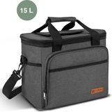 ForDig Koeltas met Easy-Acces Flap 4 laags geïsoleerd - Lunchtas - Opvouwbaar - 15 Liter - Zwart