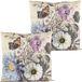 Anna's collection Buitenkussen bloem - 2x - wit/paars - 60 x 60 cm - Water en UV bestendig