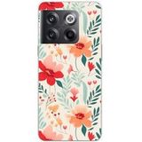 OnePlus Bedrukt siliconen hoesje compatibel met OnePlus 10T 5G Flower wall