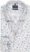 OLYMP Luxor modern fit overhemd - dobby - blanc à motif floral bleu et rose - Repassage facile - Taille du col : 41