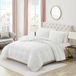 Juicy Couture Premium dekbedset, beddengoedset inclusief (1) dekbed van 229 x 229 cm en (2) bedlinnen van 50 x 65 cm, machinewasbaar, 100% polyester, luxueus comfort, queensize, wit