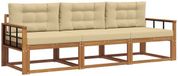 vidaXL Acacia Hout Chaise Longue Loungeset 3-delig Natuurlijk en Beige