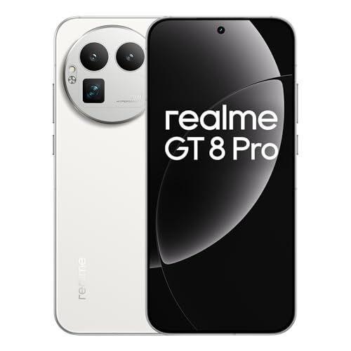 realme GT 8 Pro Smartphone 12 GB + 256 GB, RICOH GR-camerasysteem, ultrahelder 200 MP, telefooncamera, Snapdragon 8 Elite Gen 5, batterij met 7000 mAh, wit (met adapter)