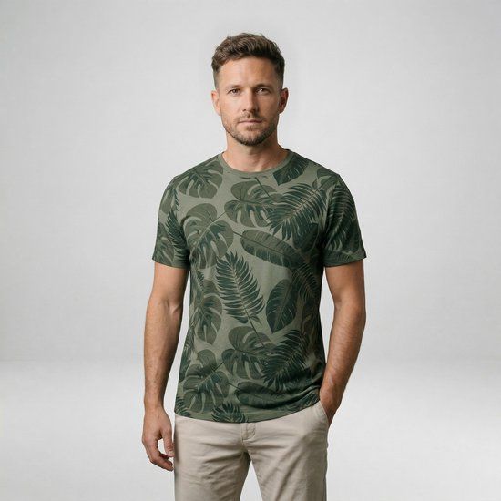 Cars Jeans T-shirt Ezra Heren Korte Mouw Ronde Hals Regular Fit Katoen Gebloemd Bottle S