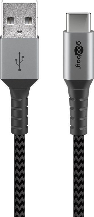 Goobay 49295 USB-kabel - 0,5 m - Zwart, Grijs
