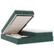 vidaXL Lit plateforme avec matelas vert foncé 200x200 cm velours