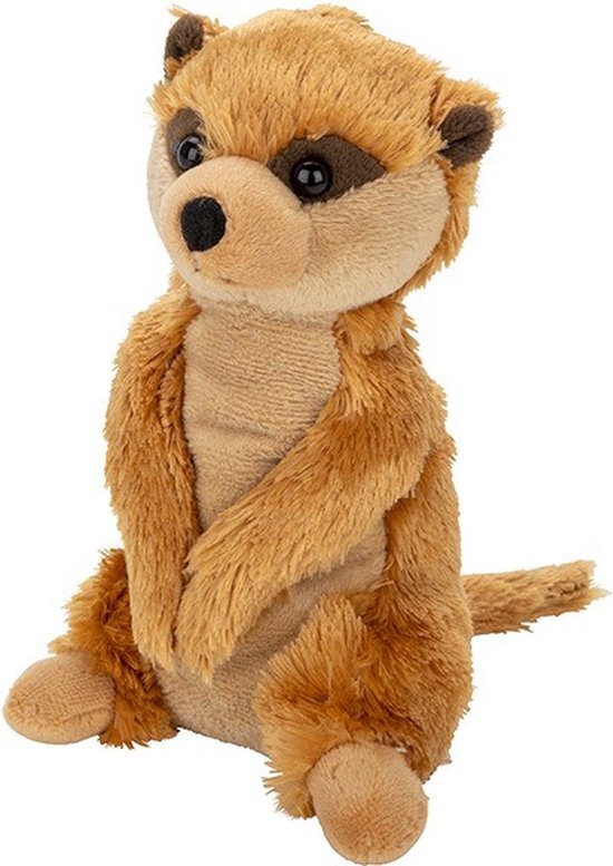 Nature Planet Pluche knuffel Stokstaartje van 17 cm - Dieren knuffelbeesten voor kinderen of decoratie