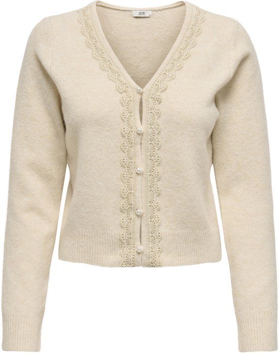 JDY Jdyfrancie Life L/s V-neck Cardi Kn 15339013 Birch/w. Pearl - M