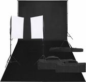 vidaXL Fotostudioset met verlichtingsset en achtergrond