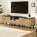 Meuble TV Naturel et Noir 170cm avec 2 Portes et 1 Tiroir