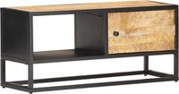 vidaXL Tv-meubel met bewerkte deur 90x30x40 cm ruw mangohout