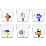 Ichendorf Milano Set van 6 tuimelaars, collectie Marine Garden, 35 cl, borosilicaatglas, handgemaakt