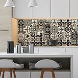 Ambiance-Live col-tiles trekken zwart 10 x 10 cm Nuance Noir et Blanc Moderne